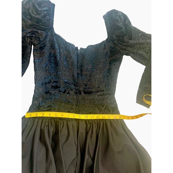 Cattiva by‎ Maya Jornot Black Bubble Hem Long Sleeve Sweetheart Neck Dress Women - Picture 9 of 11